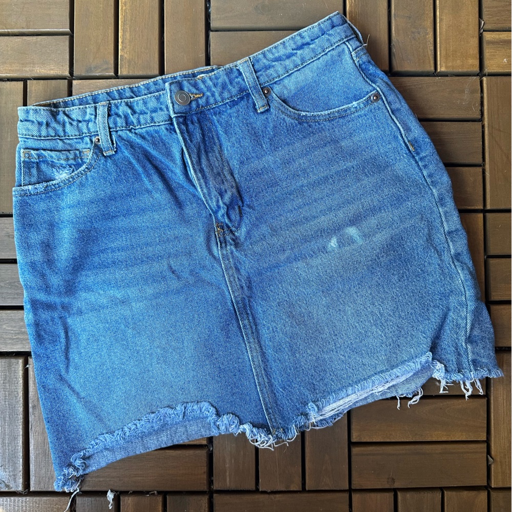 BP Mini Denim Skirt High Waist Cutoff Size 30